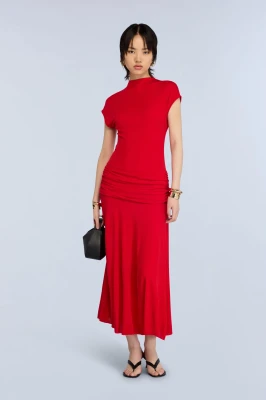 SEMICOUTURE - Sukienka w czerwonym kolorze